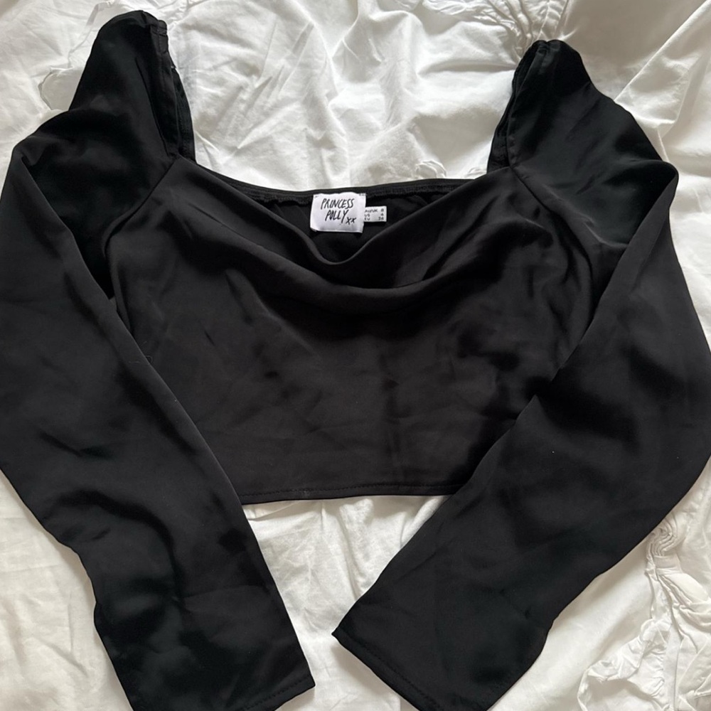 Princess Polly Recycled Fibers Love Song Top Black - Picture 2 of 2